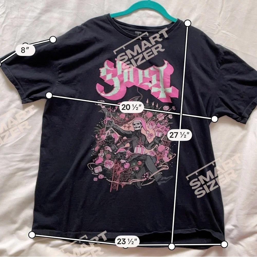 Ghost Band Graphic Tee Black Pink Papa Emeritus Christmas Goth Metal Occult XL - Picture 5 of 5